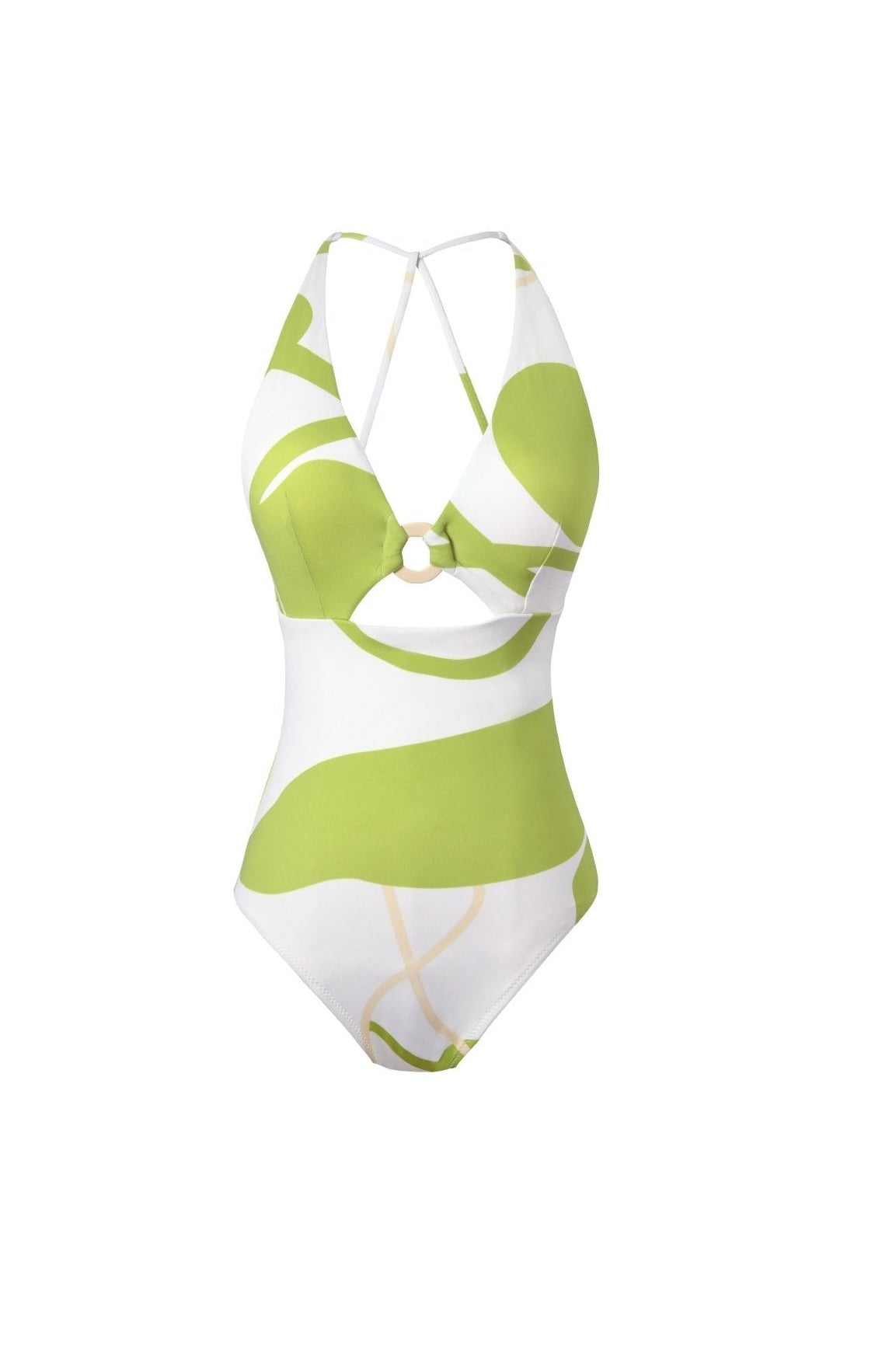 Flow One-piece Olive-green Loop Swimsuit – Cremesu